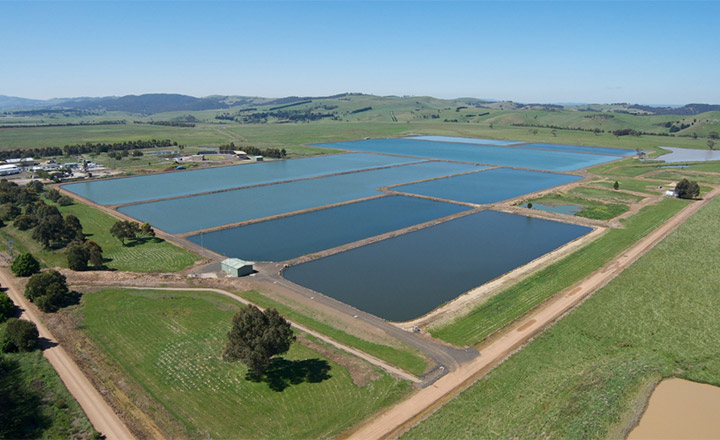 Aerial image of the Romsey Recycled Water Plant