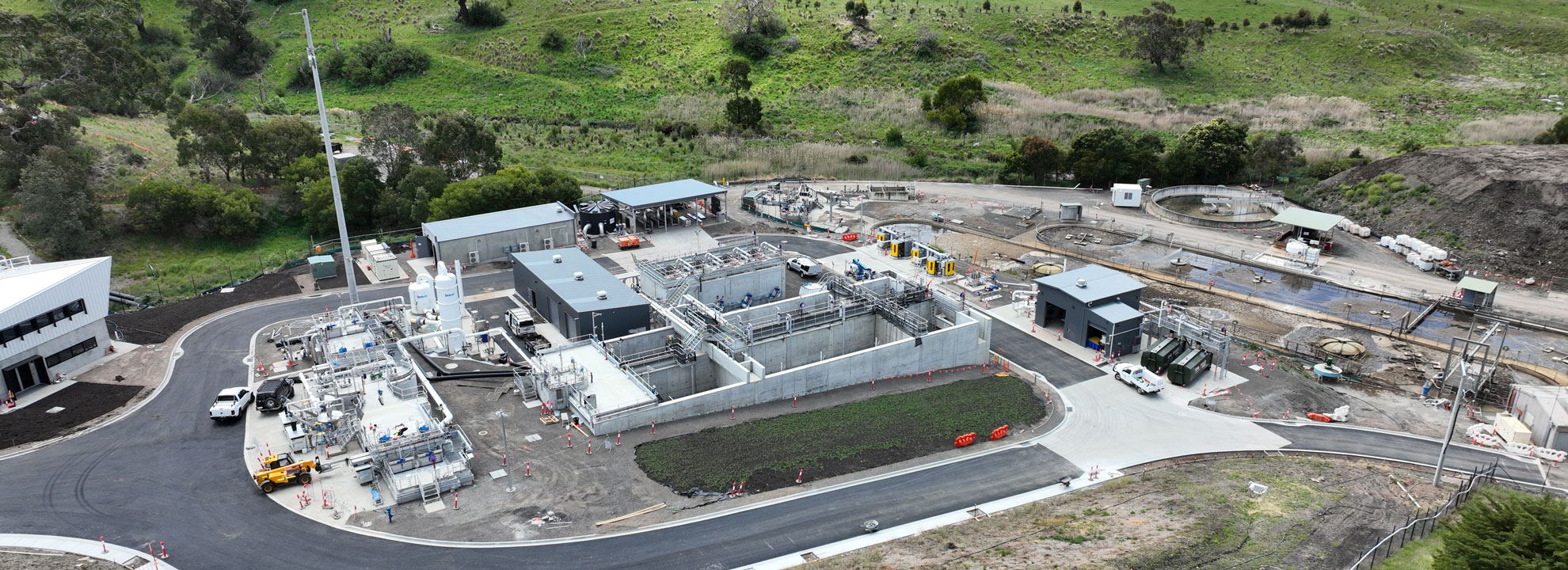 An aerial view of the Gisborne Recycled Water Plant