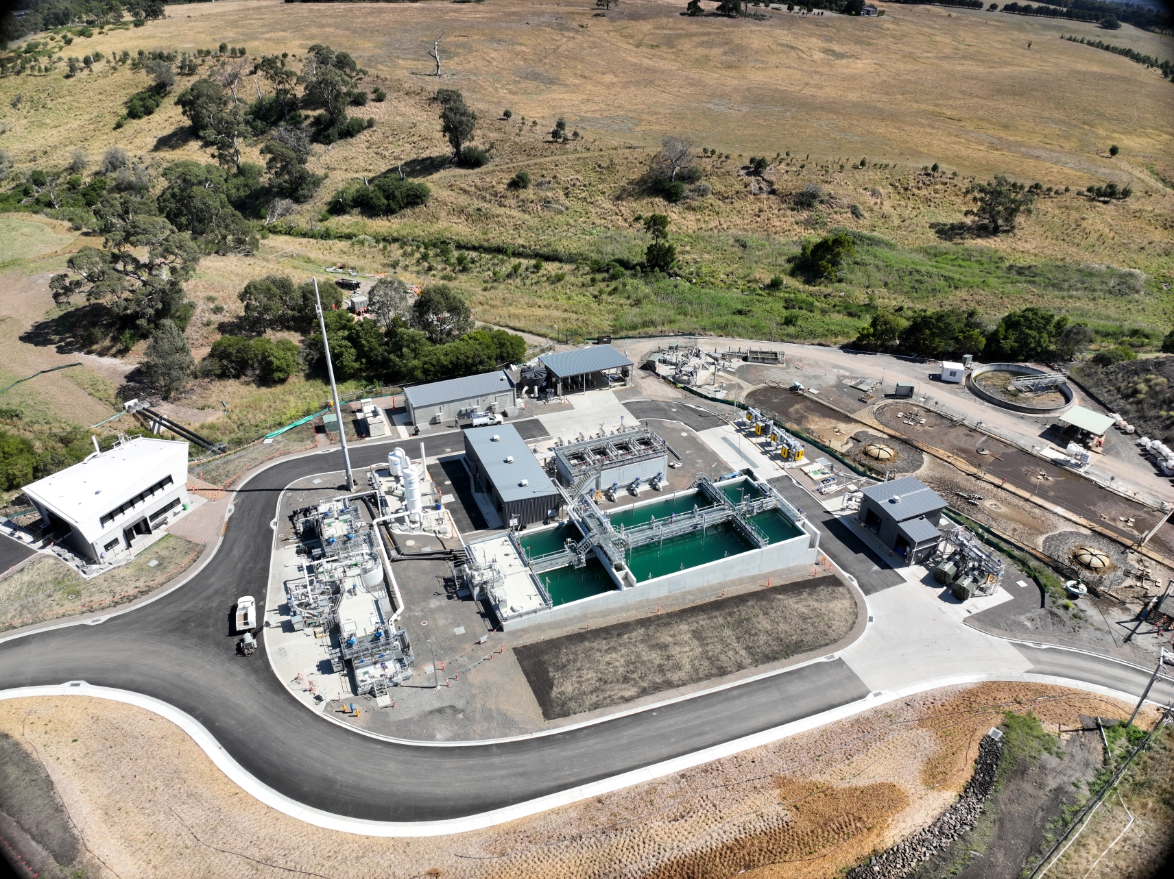 A photo of the Gisborne Recycled Water Plant from an aerial view